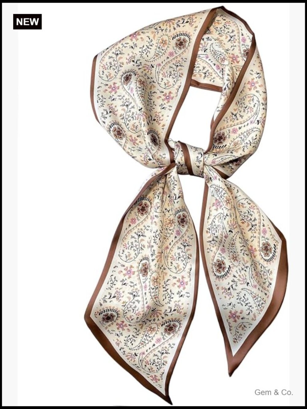 59" Satin Silk Scarf Square Neck Fashion Scarf for Bag Hair